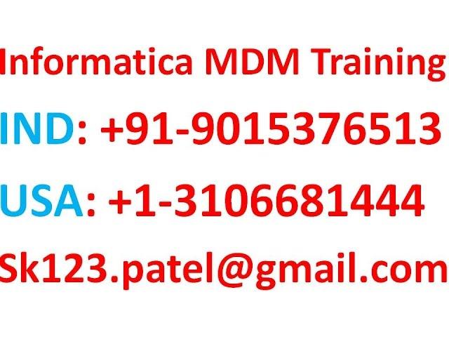 Informatica mdm training  -  Fast Track course Training will complete in 5 Days