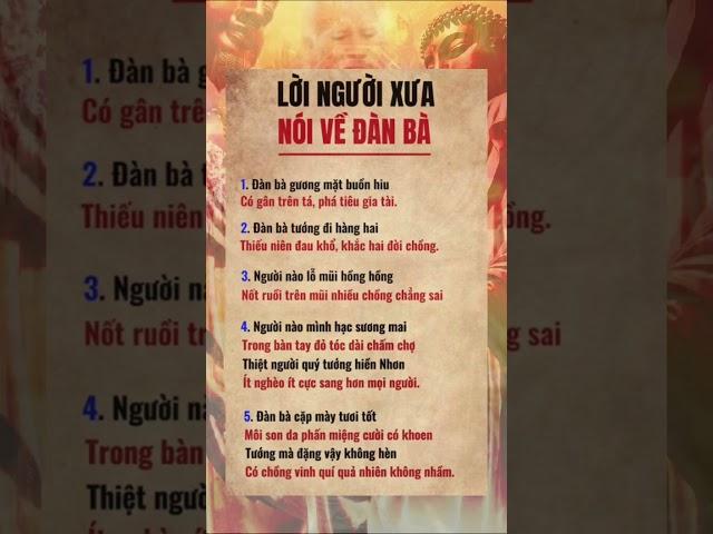 LỜI NGƯỜI XƯA NÓI VỀ ĐÀN BÀ / KTS PHONG THỦY LƯU HÀ