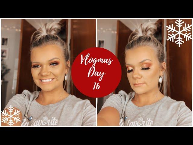 Vlogmas Day 16! Red & Gold Christmas Glam + TikTok Foundation Hack!