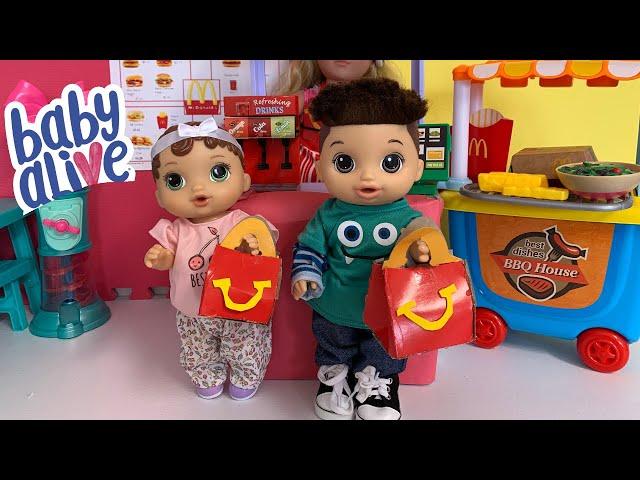 Baby Alive Abby Goes to McDonalds for lunch baby alive videos