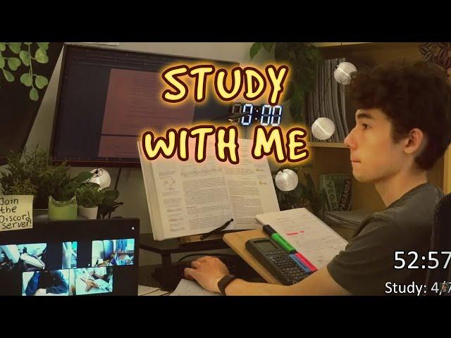 LIVE 9 HOUR | Day 350 | study with me Pomodoro | No music, Rain/Thunderstorm sounds