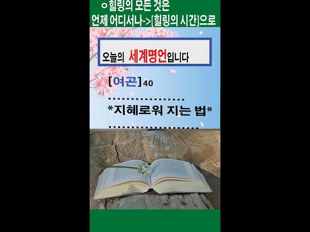 #힐링#명언#수상록-#여곤#지혜로워 지는 법