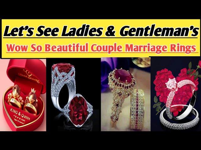 Trendy & Luxury Marriage Couple Gold &  Diamond Rings Design Ideas2024-25(@HRFashionKiDuniya)#luxury