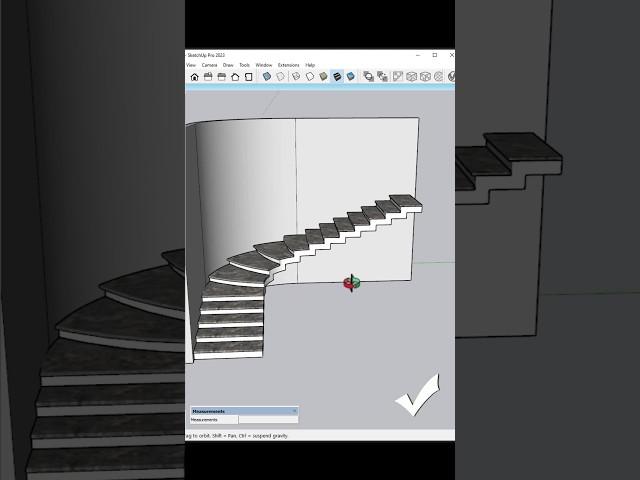 ️ Arc Stair Design in Sketchup #shorts #sketchup #new