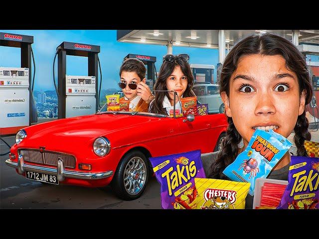 Eating ONLY Our LEAST FAVORITE GAS STATION FOOD for 24 Hours!! 