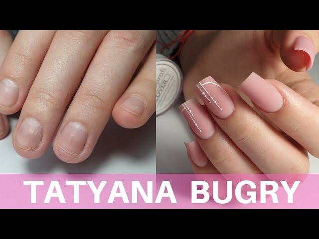 Transformation On Bitten Nails | How to Use Builder Gel | Russian E-File Manicure