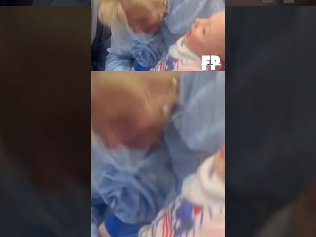 Maria Teresa Ruta cuddles little Noah with a thousand kisses