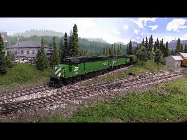 Awesome Room sized Burlington Northern Woodinville Subdivision Model Railroad in HO Scale Part 2