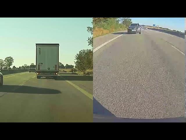 Tesla model 3 Autopilot avoids rear end crash on german Autobahn