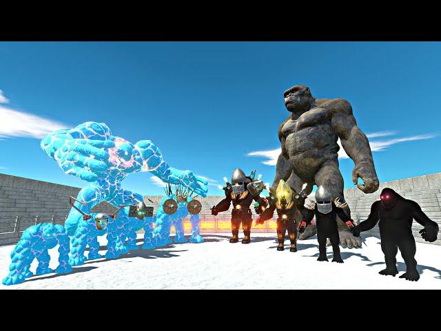 Ice Lava Golem Evolution vs King Kong + Assassin Goro Evolution in Lava Stadium Arena - ARBS