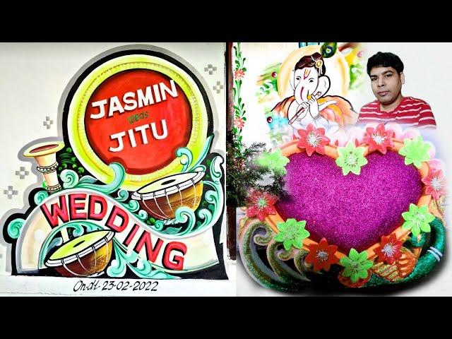 Simple marriage Art 2022 || wedding wall painting