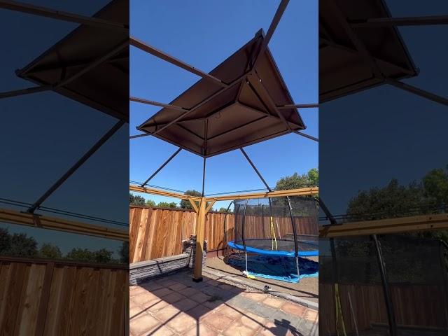 Backyard Makeover Ideas | Sunjoy 13 x 15 DIY Wood Gazebo Assembly #shorts #diyproject #backyard #diy