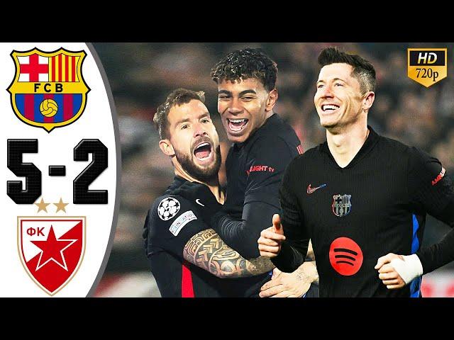 Barcelona vs Crvena Zvezda 5-2 Highlights & All Goals 2024 HD