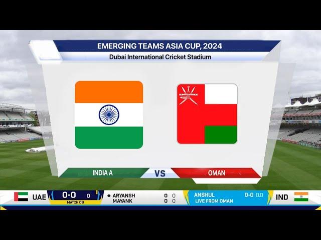  Live: India Vs Oman Live - Match 12 | IND vs OMN Live | Asian Men’s T20 Emerging Cup