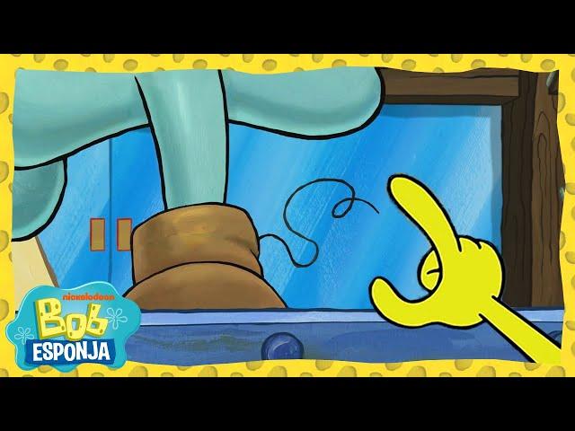 El hilo molesto de Calamardo | Bob Esponja en Español