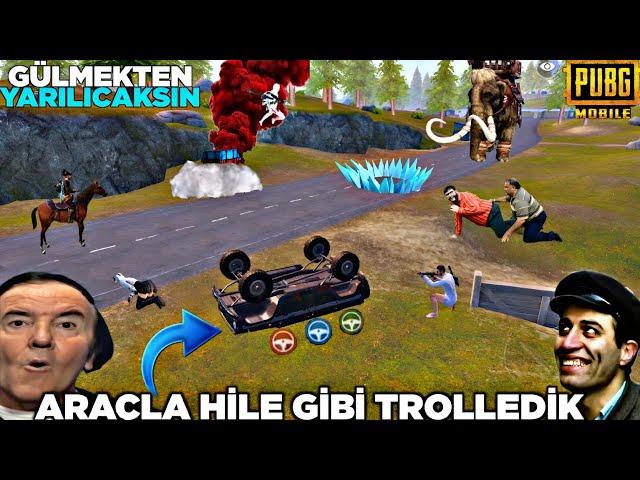 ARACI TERS DÖNDERDİK  İÇİNDE PUSUP TROLLEDİK ( HİLE GİBİ ÖZELLİK )  PUBG MOBİLE TROLL
