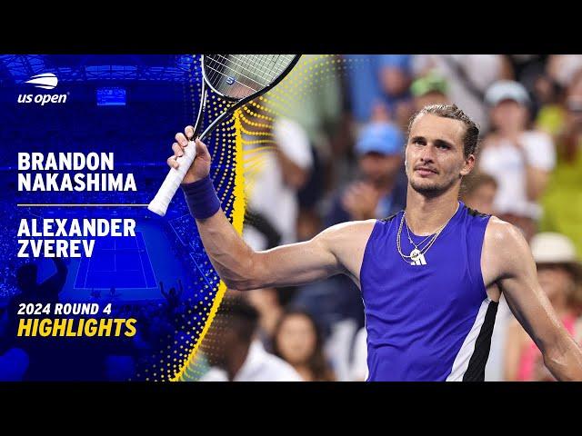 Brandon Nakashima vs. Alexander Zverev Highlights | 2024 US Open Round 4