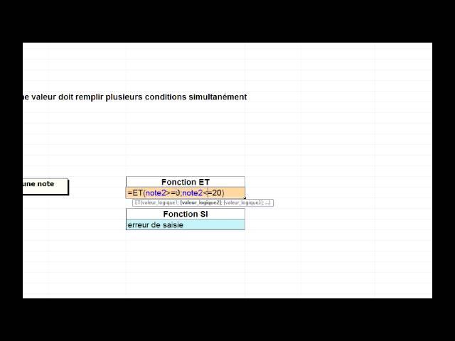Excel 2010 - Fonction SI & Connecteurs ET - OU