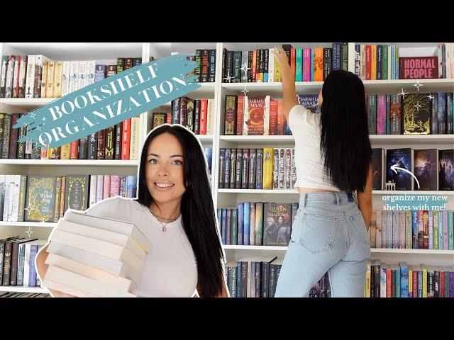 organize my bookshelves with me!  new shelves, 200+ books