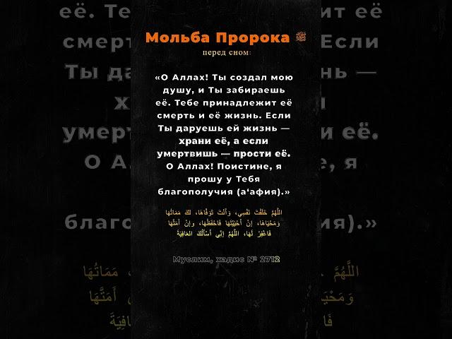 Дуа перед сном, которое учил Пророк ﷺ. #хадис #сунна