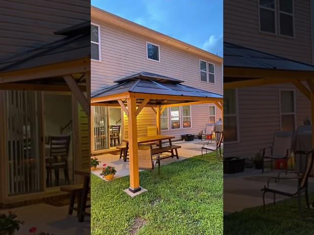 Backyard Design Ideas | Sunjoy DIY Wood Gazebo for Any Patio/Deck/Garden #shorts #gazebo #backyard