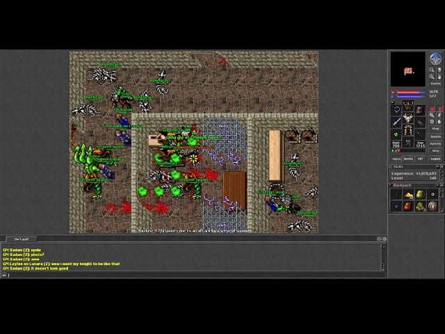 Old Tibia - EK 140 Trapped and 4 GMS Watching Him Die - Shiver (Lunara 2006 7.81)