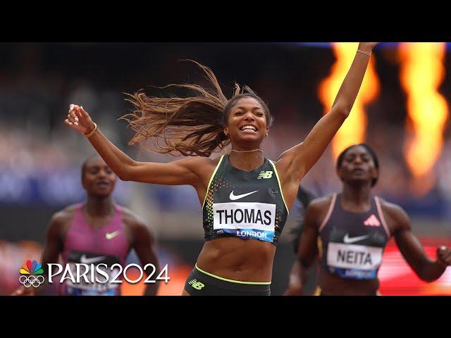 Gabby Thomas SURGES late to win women’s 200m at London Diamond League | NBC Sports