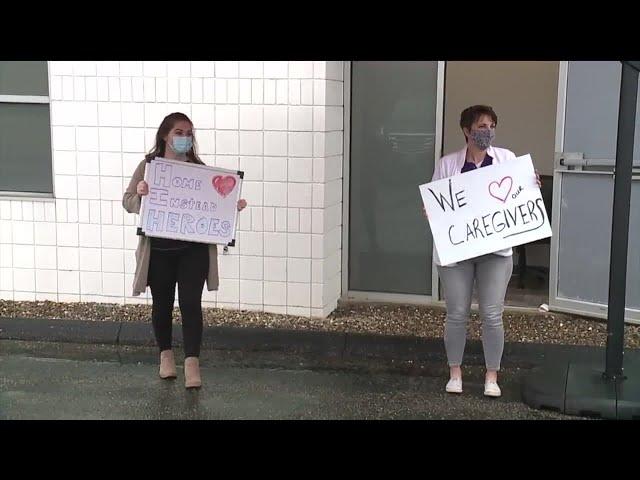 Caregivers treated to drive-thru breakfast in Oakwood Village