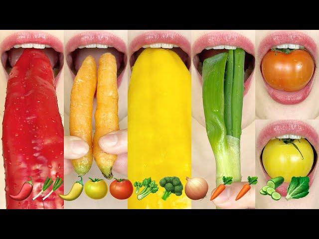 asmr VEGETABLE  EMOJI FOOD ️️  채소 이모지 먹방 eating sounds