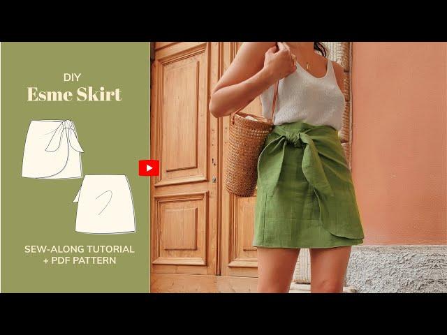 DIY Esme Wrap Front Tie Skirt - tintofmintPATTERNS