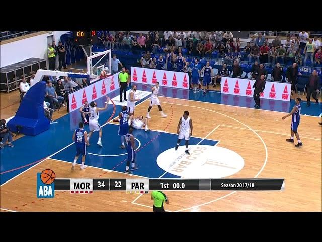 Vukota Pavić beats the 1st quarter buzzer (Mornar - Partizan NIS, 4.10.2017)