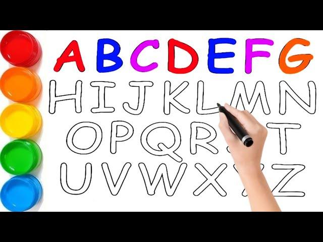 ABCDEFGHIJKLMNOPQRSTUVWXYZ , Easy Draw and Paint Alphabet A to Z @AritriArts