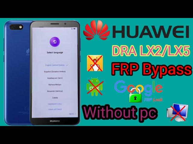 Huawei Y5 Prime 2018 FRP Bypass||DRA-LX1/DRA_LX2/DRA_L21 Google Account Remove Without PC 2021