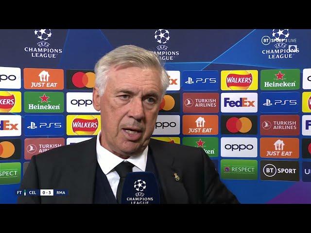 Carlo Ancelotti praises "fantastic atmosphere" following Real Madrid's 3-0 win at Celtic Park