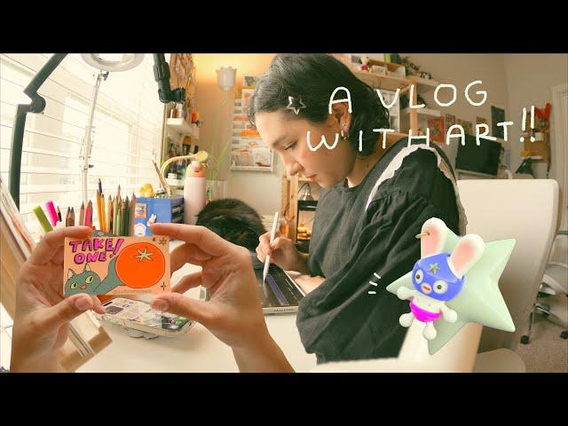 3D art, art for school, new products!! / studio vlog as a 24yo who's a student & runs a business