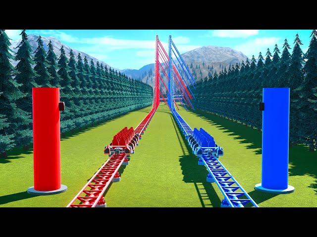 Red vs Blue – Roller Coaster Race