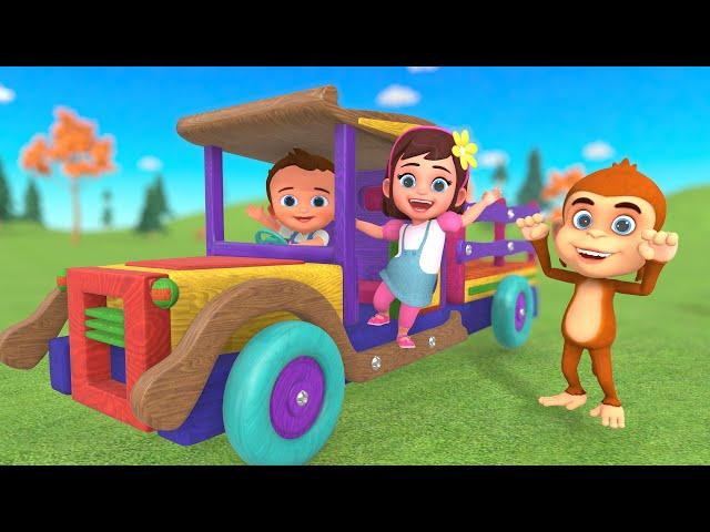 DIY Little Baby Boy & Girl Assembly Wooden Truck Toy Set 3D Toddlers Kids Videos Educational