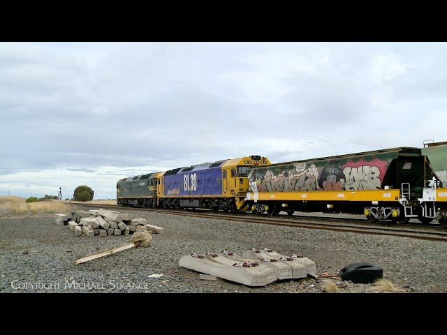 7734V Pacific National Grain Train With G520 & BL30 Depart Gheringhap (8/4/2024) - PoathTV Railway