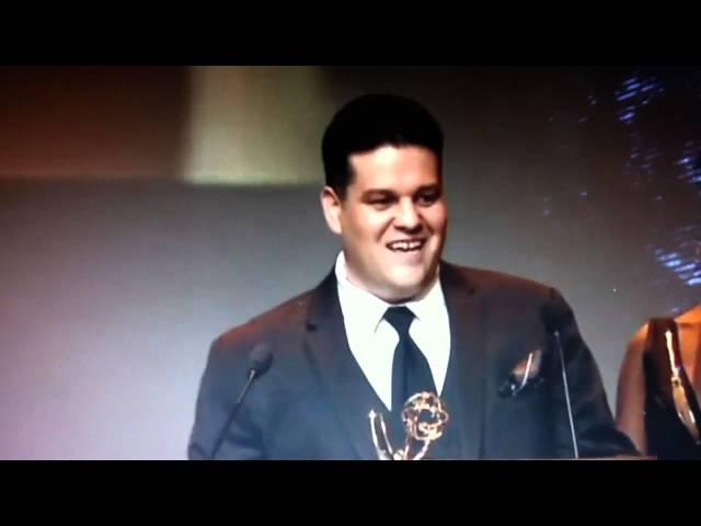 Chris Sherban wins a TV trophy.