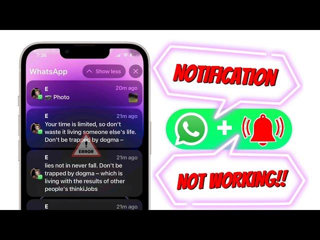 How To Fix WhatsApp Notification not Working on iPhone | Solve WhatsApp Notification Problem