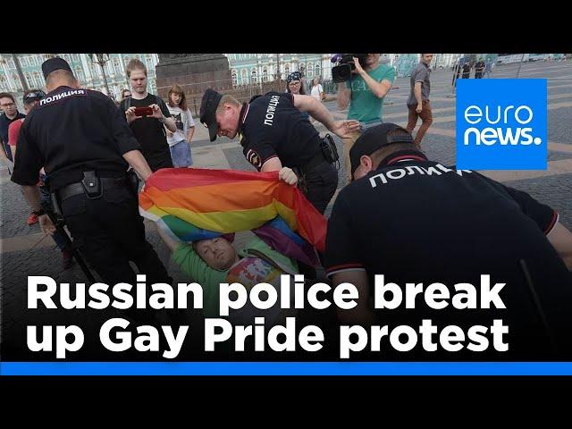 Russian police break up Gay Pride protest in St Petersburg | euronews 