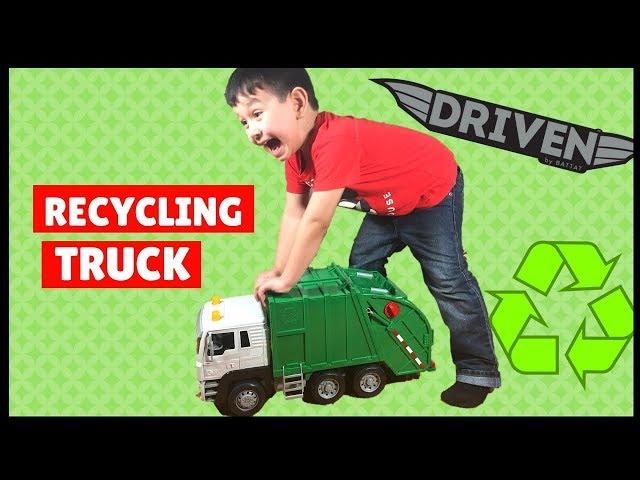 Driven by Battat Recycling Truck Garbage Truck Toy With Lights and Sounds