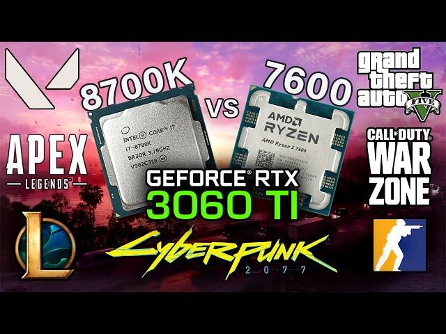 Intel i7 8700K vs Ryzen 5 7600 - RTX 3060 Ti - 10 GAMES BENCHMARK at 1080P: Time to Upgrade?