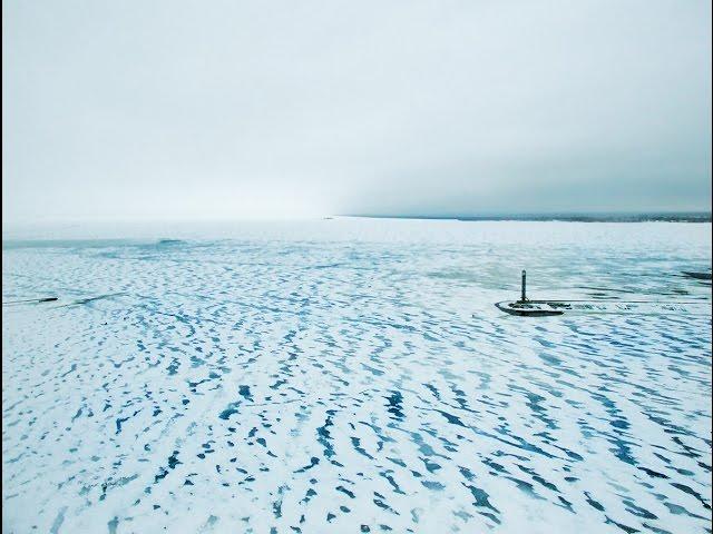 Drone Grand Tour- Lighthouse at the frozen sea. Kyiv Ukraine. Маяк у замерзшого моря
