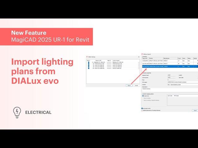 MagiCAD 2025 for Revit – Import lighting plans from DIALux evo