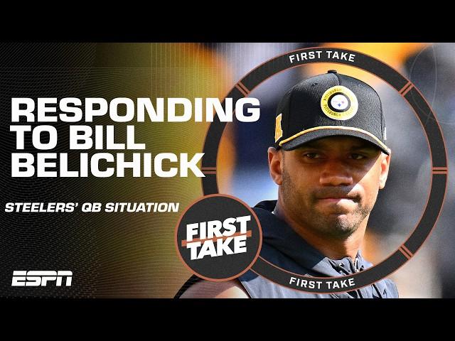 Responding to Bill Belichick's thoughts on Wilson, Fields & the Steelers' QB situation | First Take