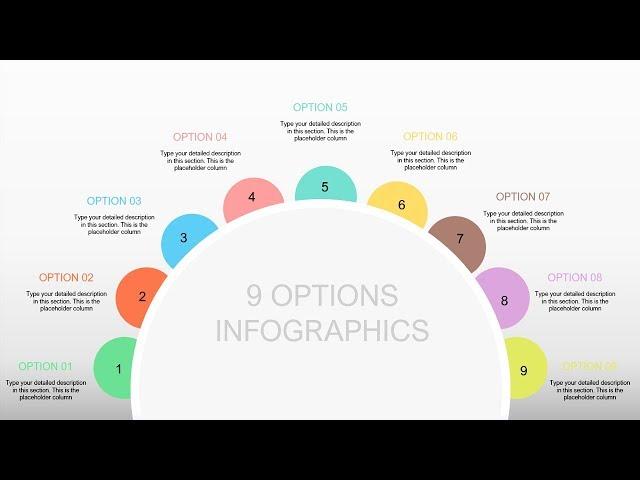 9 Options Infographic Slide in PowerPoint / Animated PowerPoint Slide Design Tutorial