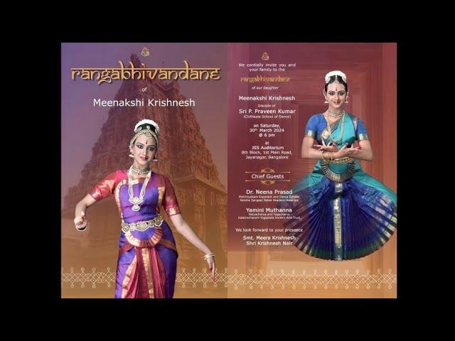 Rangabhivandane of Meenakshi Krishnesh | Sri P. Praveen Kumar