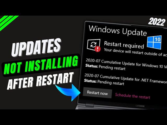 Windows 10/11 Update Not Installing After Restarting System | Restart Required Windows 10 Fix | 2024