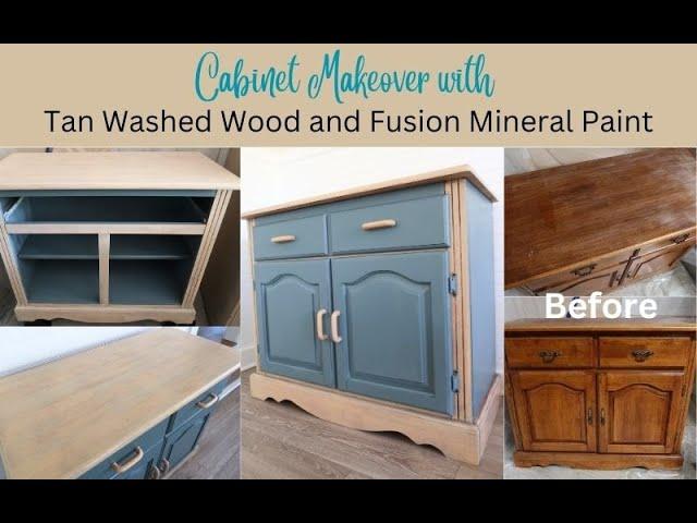 Two Toned Furniture Makeover with paint WASHED WOOD and FUSION MINERAL PAINT